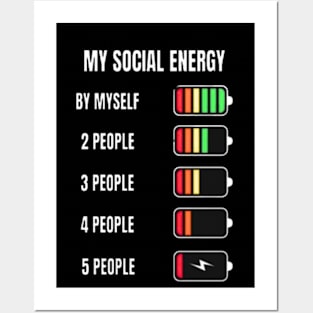 Funny Introvert Humor , My Social Energy Posters and Art